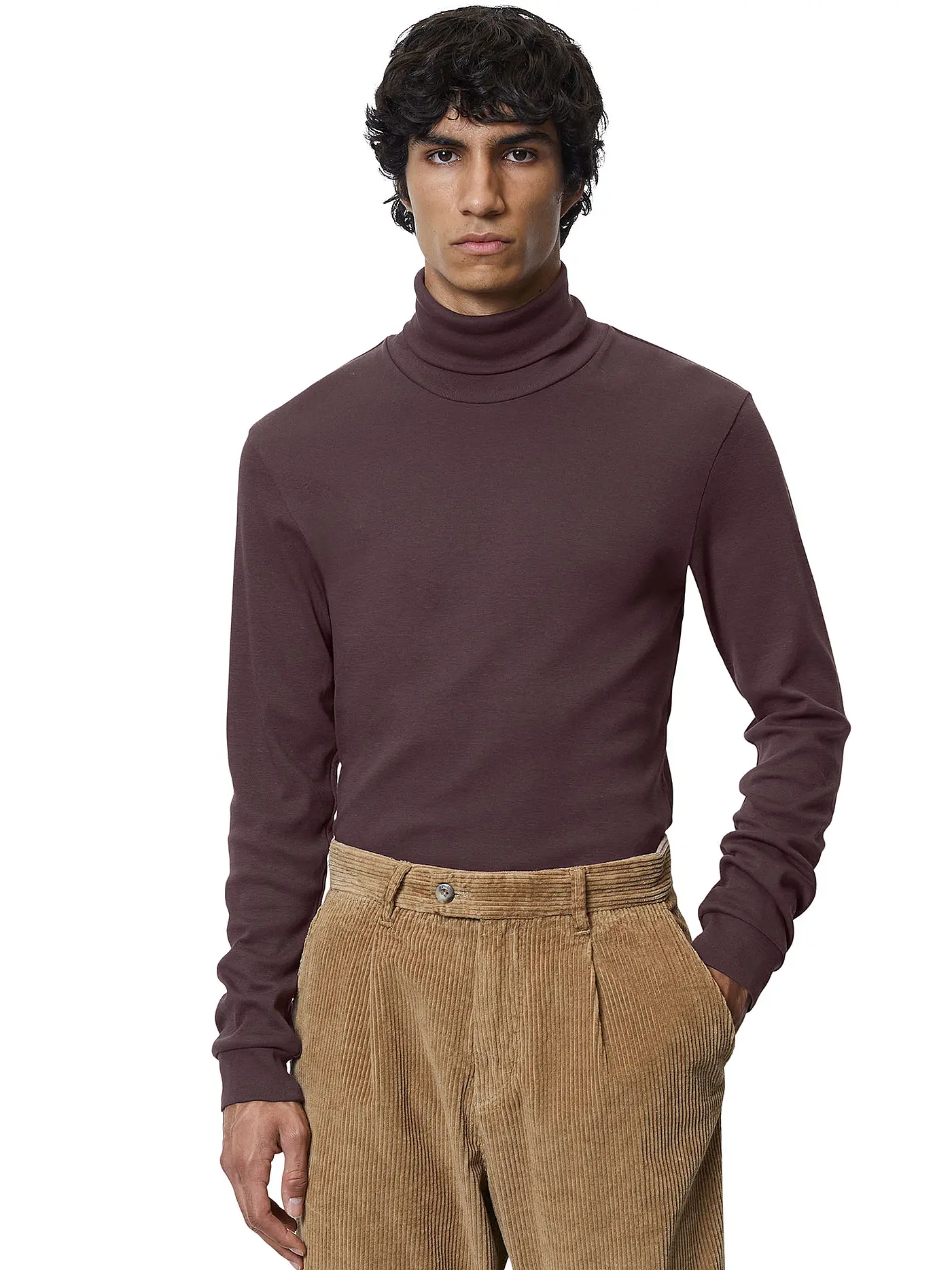 MARC O'POLO | Rollkragenshirt | dunkelrot
